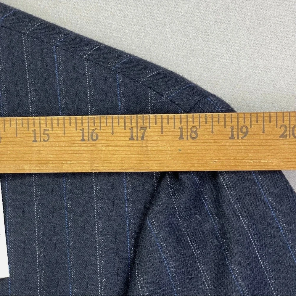 Polo Ralph Lauren Blazer Mens 42L‎ Navy Wool Pinstripe 90s 3-Button Italy $1255